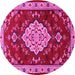 Round Persian Pink Traditional Rug, tr1725pnk