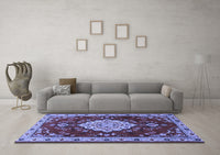 Machine Washable Persian Blue Traditional Rug, wshtr1725blu