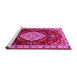 Sideview of Machine Washable Persian Pink Traditional Rug, wshtr1725pnk