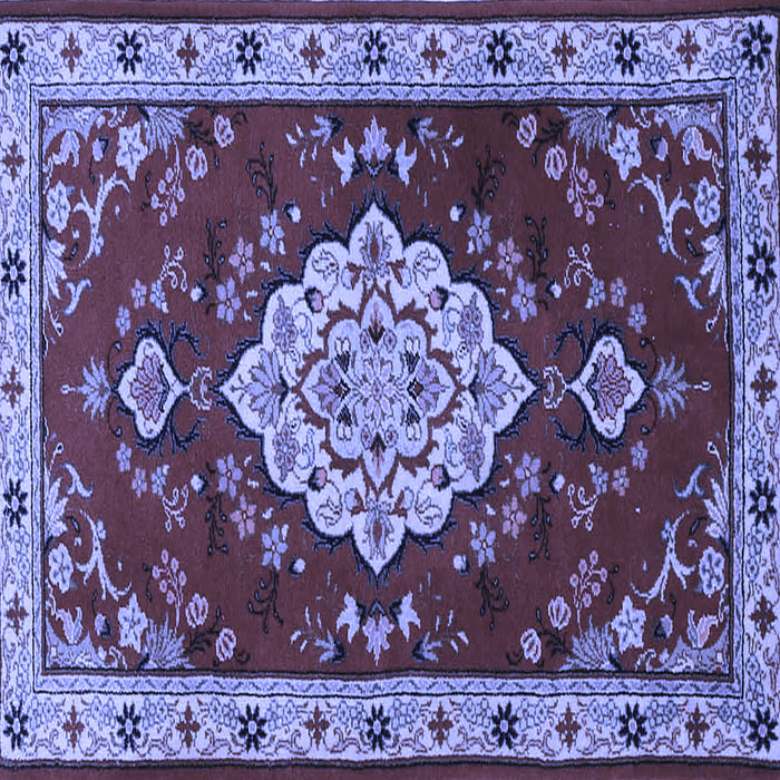 Square Machine Washable Persian Blue Traditional Rug, wshtr1725blu