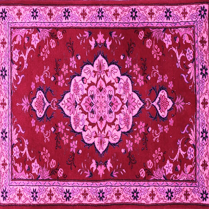Square Machine Washable Persian Pink Traditional Rug, wshtr1725pnk