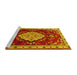 Sideview of Machine Washable Persian Yellow Traditional Rug, wshtr1725yw