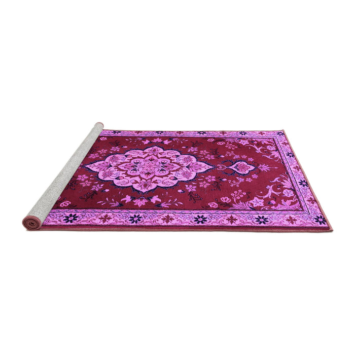 Sideview of Machine Washable Persian Purple Traditional Area Rugs, wshtr1725pur