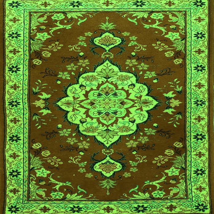 Serging Thickness of Persian Green Traditional Rug, tr1725grn