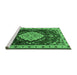 Sideview of Machine Washable Persian Emerald Green Traditional Area Rugs, wshtr1725emgrn