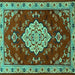 Square Machine Washable Persian Turquoise Traditional Area Rugs, wshtr1725turq