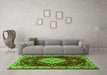 Machine Washable Persian Green Traditional Area Rugs in a Living Room,, wshtr1725grn