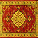 Square Machine Washable Persian Yellow Traditional Rug, wshtr1725yw