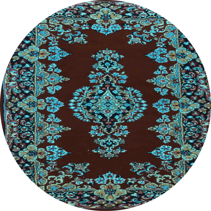 Round Persian Light Blue Traditional Rug, tr1726lblu