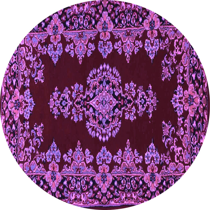 Round Persian Purple Traditional Rug, tr1726pur