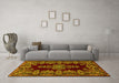 Machine Washable Persian Yellow Traditional Rug in a Living Room, wshtr1726yw