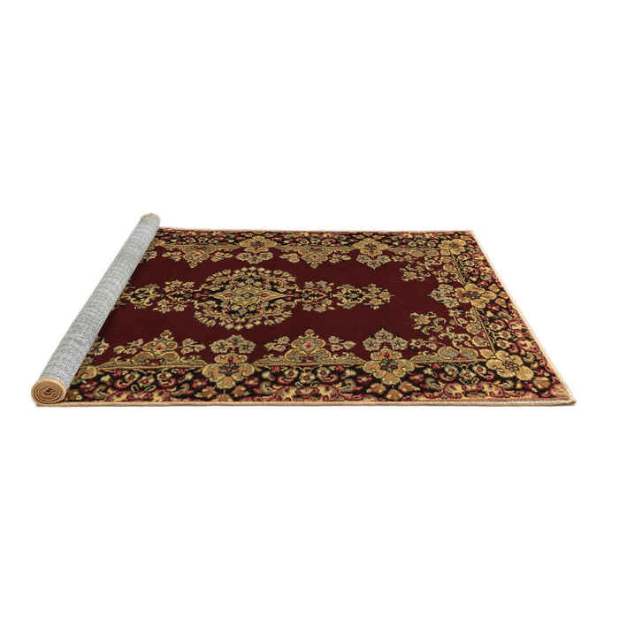 Sideview of Machine Washable Persian Brown Traditional Rug, wshtr1726brn