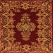 Round Machine Washable Persian Orange Traditional Area Rugs, wshtr1726org