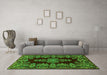 Machine Washable Persian Green Traditional Area Rugs in a Living Room,, wshtr1726grn