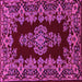 Square Machine Washable Persian Pink Traditional Rug, wshtr1726pnk