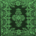 Square Persian Emerald Green Traditional Rug, tr1726emgrn