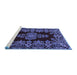 Sideview of Machine Washable Persian Blue Traditional Rug, wshtr1726blu