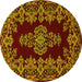 Round Persian Yellow Traditional Rug, tr1726yw