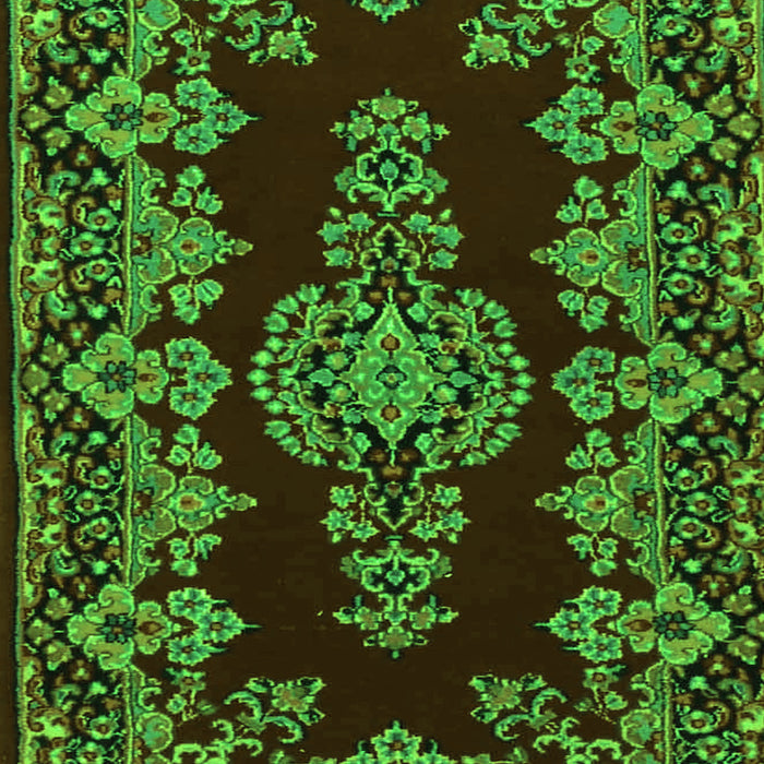 Serging Thickness of Machine Washable Persian Green Traditional Area Rugs, wshtr1726grn
