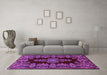 Machine Washable Persian Purple Traditional Area Rugs in a Living Room, wshtr1726pur