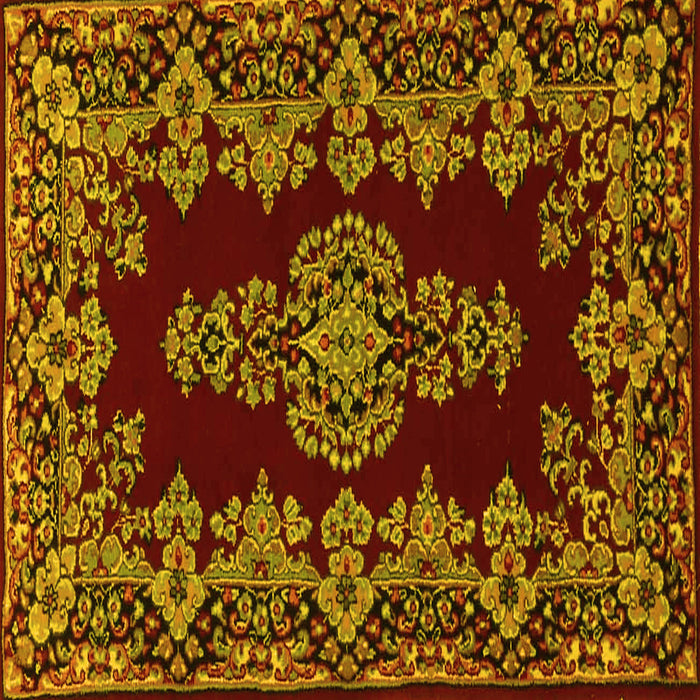 Square Machine Washable Persian Yellow Traditional Rug, wshtr1726yw