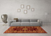 Machine Washable Persian Orange Traditional Rug, wshtr1726org