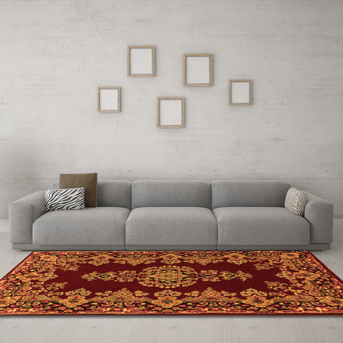 Machine Washable Persian Orange Traditional Area Rugs in a Living Room, wshtr1726org