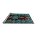 Sideview of Machine Washable Persian Light Blue Traditional Rug, wshtr1726lblu