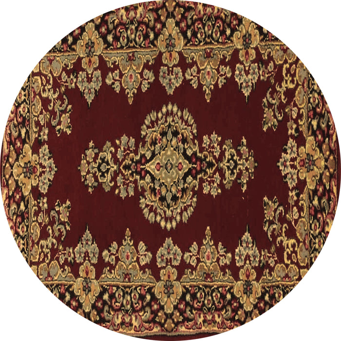 Round Persian Brown Traditional Rug, tr1726brn