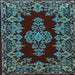 Square Persian Light Blue Traditional Rug, tr1726lblu