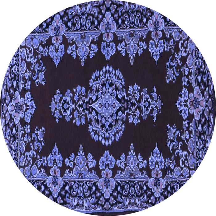 Round Persian Blue Traditional Rug, tr1726blu