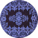 Round Persian Blue Traditional Rug, tr1726blu