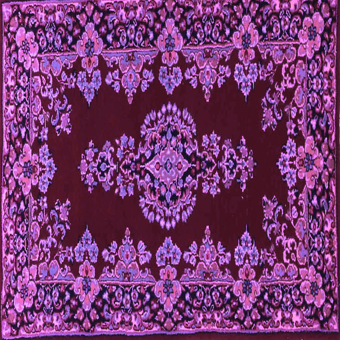 Square Machine Washable Persian Purple Traditional Area Rugs, wshtr1726pur