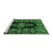 Sideview of Machine Washable Persian Emerald Green Traditional Area Rugs, wshtr1726emgrn