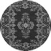 Square Medallion Gray Traditional Rug, tr1727gry