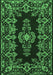 Machine Washable Medallion Emerald Green Traditional Area Rugs, wshtr1727emgrn