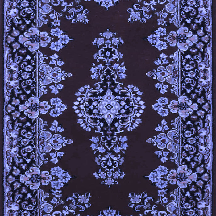 Machine Washable Medallion Blue Traditional Rug, wshtr1727blu