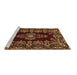 Sideview of Machine Washable Medallion Brown Traditional Rug, wshtr1727brn