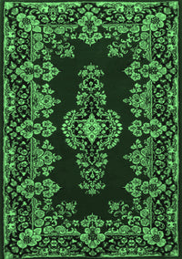 Medallion Emerald Green Traditional Rug, tr1727emgrn