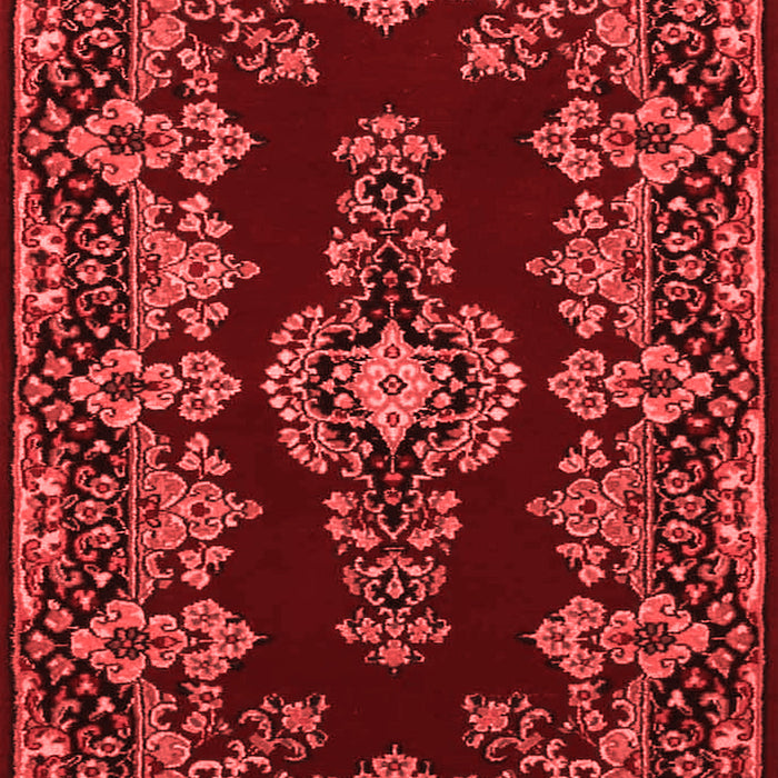 Machine Washable Medallion Red Traditional Rug, wshtr1727red