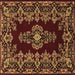 Square Medallion Brown Traditional Rug, tr1727brn