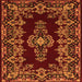 Serging Thickness of Medallion Orange Traditional Rug, tr1727org