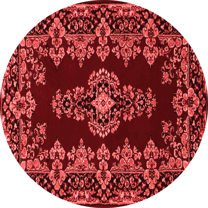 Machine Washable Medallion Red Traditional Rug, wshtr1727red