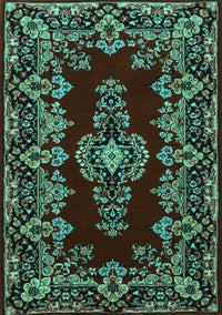 Medallion Turquoise Traditional Rug, tr1727turq