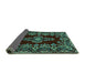 Sideview of Medallion Turquoise Traditional Rug, tr1727turq