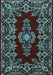 Medallion Light Blue Traditional Rug, tr1727lblu