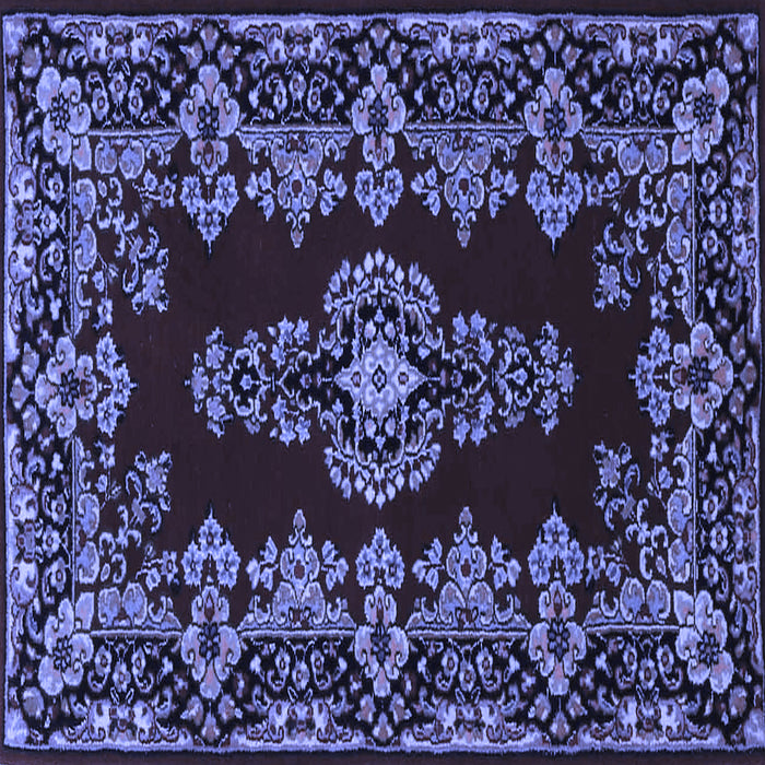 Square Medallion Blue Traditional Rug, tr1727blu