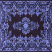 Square Medallion Blue Traditional Rug, tr1727blu