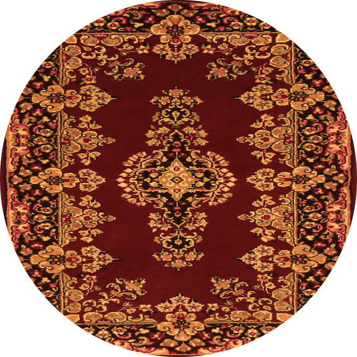 Square Medallion Orange Traditional Rug, tr1727org