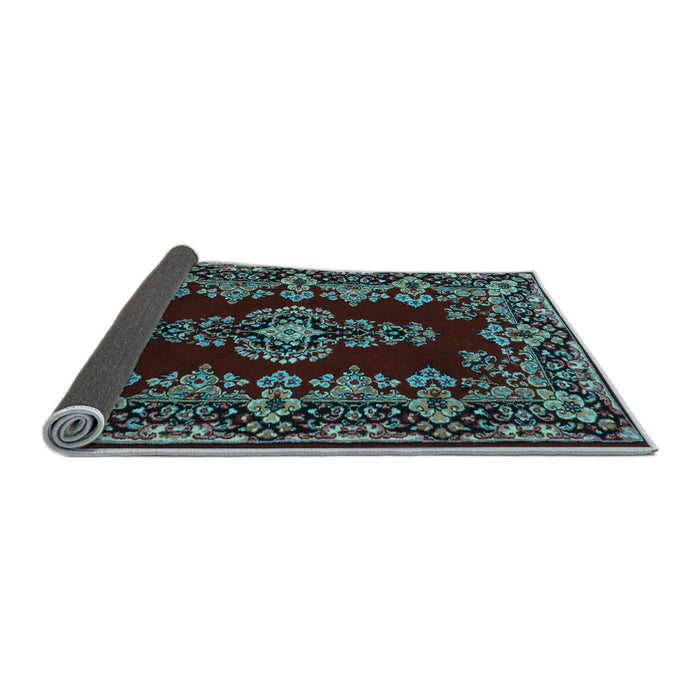 Sideview of Medallion Light Blue Traditional Rug, tr1727lblu
